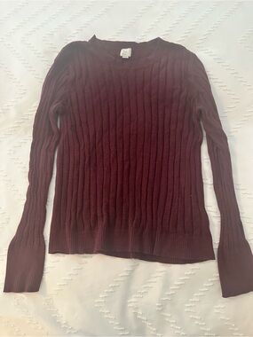 a new day Ribbed Crewneck Sweater - Burgundy